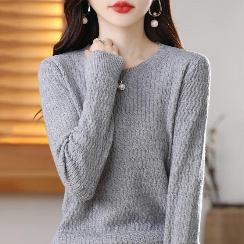 Ранняя осень, круглая трикотажная основа Ne Long Sve irt, женская верхняя одежда, верхняя одежда, свитер, универсальный женский свитер