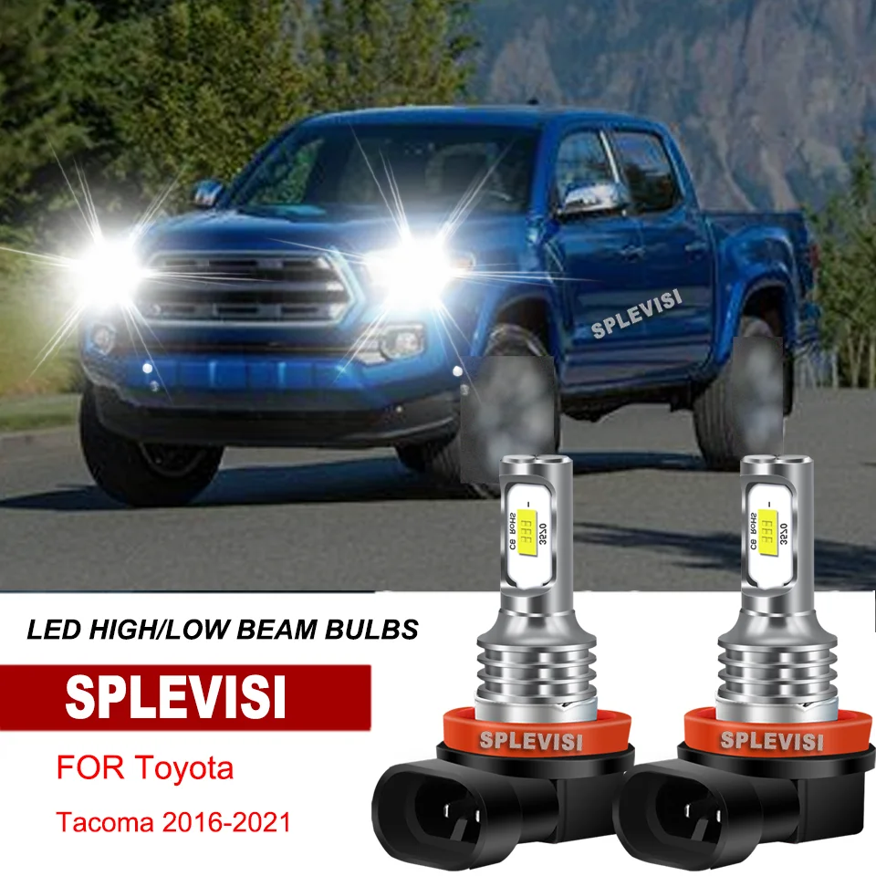 

2x H11 Pickup LED Headlight High/Low Beam Bulbs Kit IP67 White For Toyota Tacoma 2016-2021 Sienna 2011-2020 Tundra 2007-2013