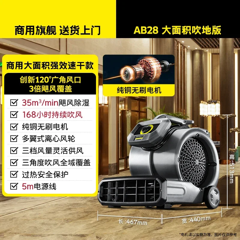 Dehumidification Blower Floor Dry Machine Commercial Carpet Toilet Floor Powerful Blow Dry Fan Home Appliance Ventilador