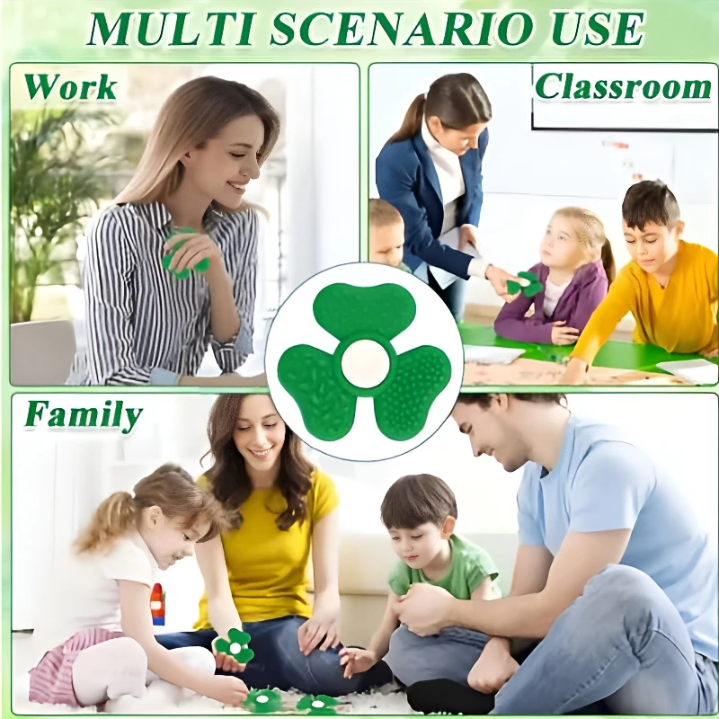 Spinner Clover Sensory Stone Zabawka Sensoryczna Kreatywna Silikonowa Teksturowana Kamień Przeciw Starciu Zabawka Poprawiająca Koncentrację Dziecka Zapobiegająca Zdenerwowania Zabawka na Palce