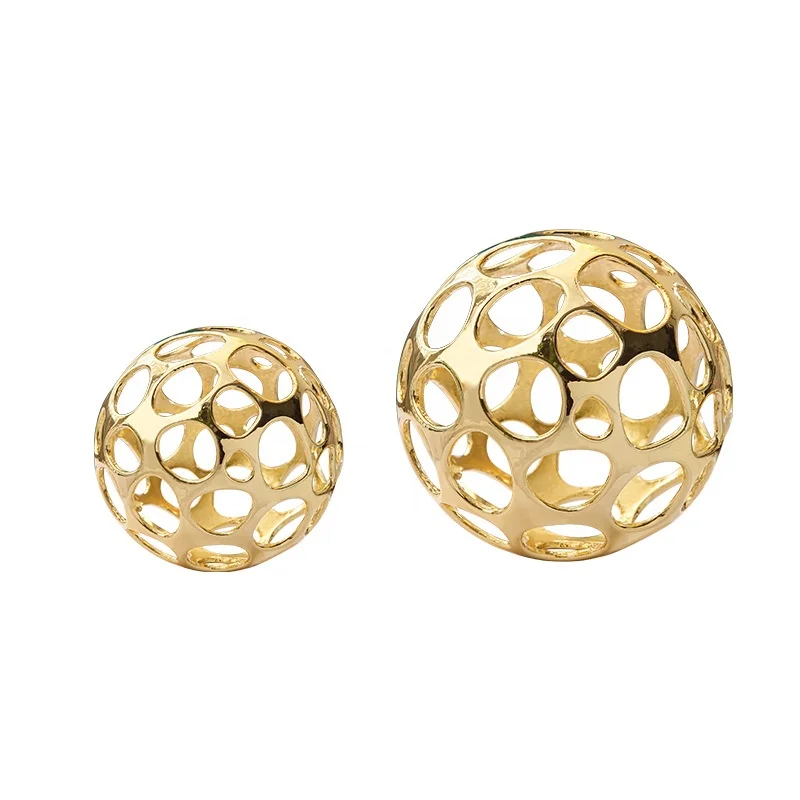 Home Accessories Ornaments Round Hollow Metal Spherical Decorative Art Geometric Bedroom Sales Office Furnishings