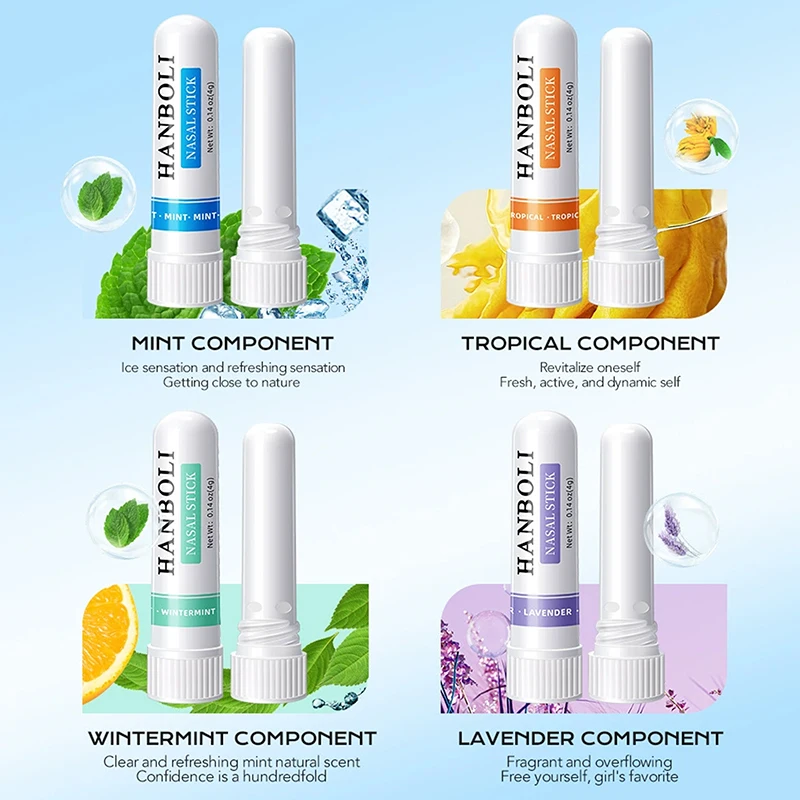 4Pcs Nasal Stick Aromatherapy Inhaler Boost Focus Enhance Breathing Fresh Sensation Drowsy Driving Prevention view 5