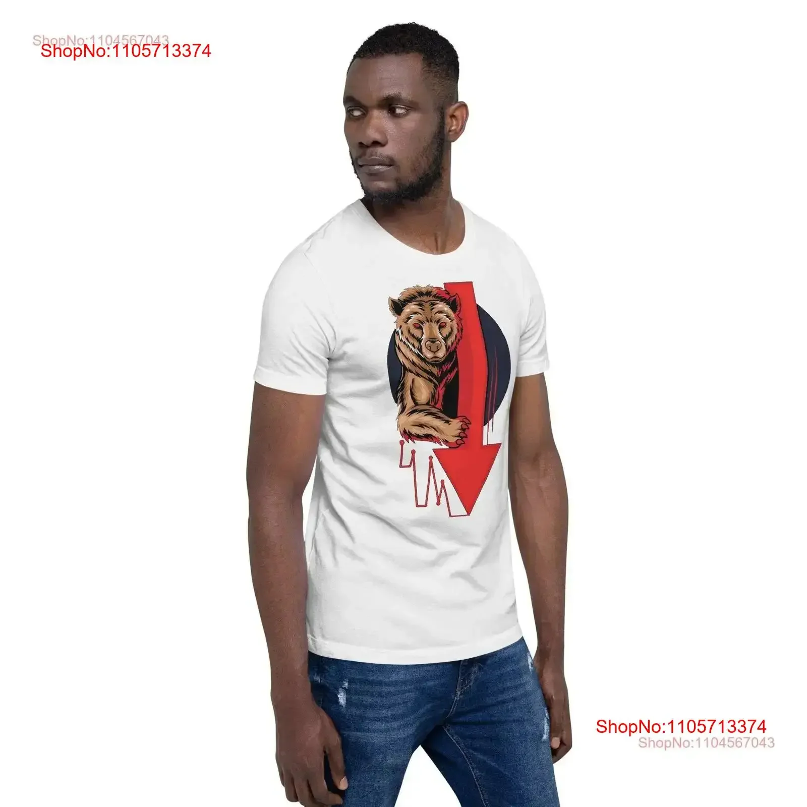 Bearish Market Brawler unisex short sleeve T Shirt bear investor forex trading vintage Washed Breathable Slightly Casual homme