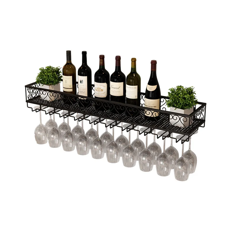 

Bar wall hanging red wine rack red wine glass dining room cabinet upside down creative hanging cup