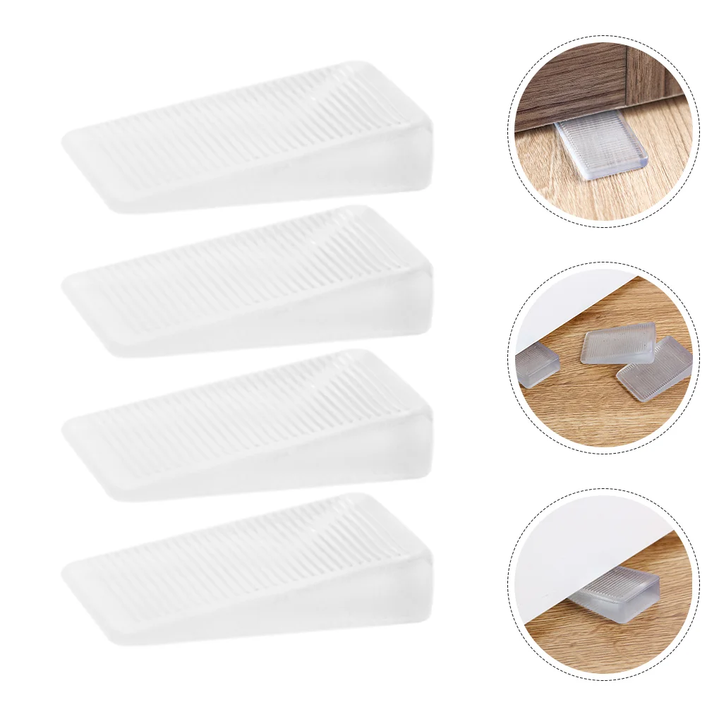 

4 Pcs Wedge Cabinet Foot Pads Whelping Shims Furniture Levelers Leveling Feet Pvc for Tool Bumpers Clear Toilet