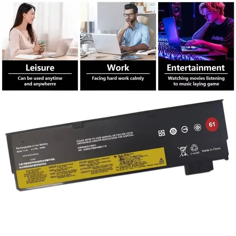 

WYORESY 01AV424 01AV425 01AV423 Аккумулятор для Lenovo Thinkpad T470 T480 T570 T580 61 24 Втч