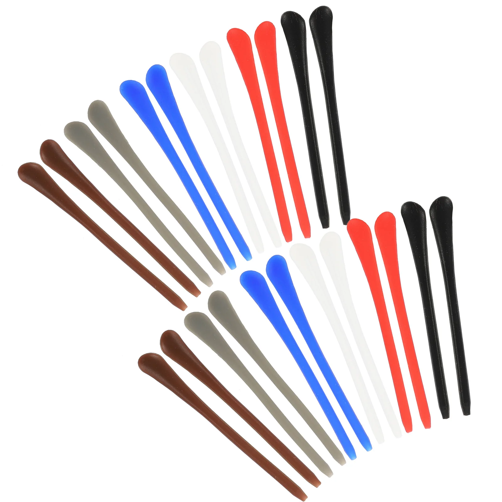 

12 Pairs Eyeglass End Tips Silicone Gray Black White Coffee Anti Sports Gymnastics Glasses Accessories Comfortable