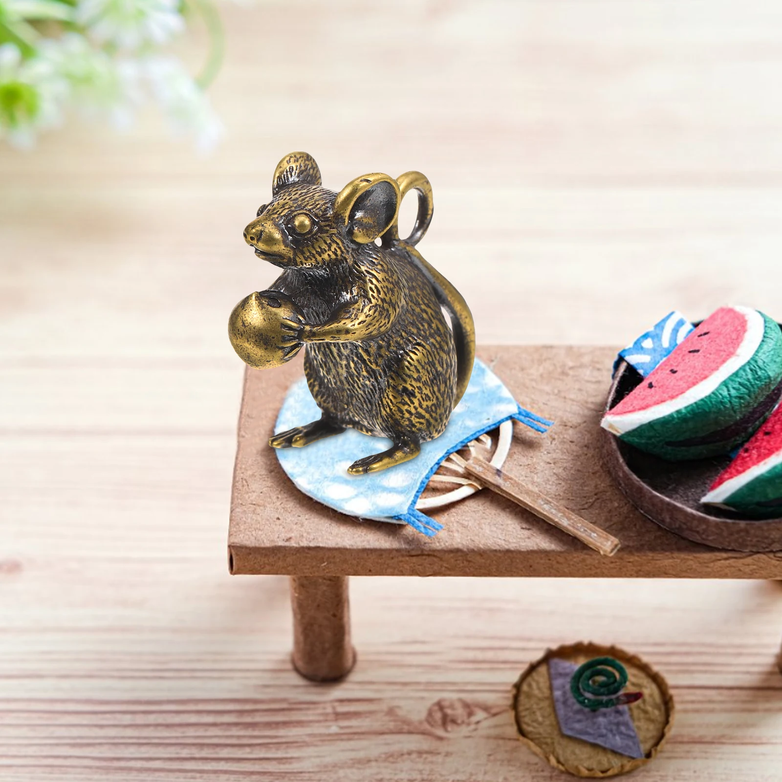 

Brass Mouse Charm Pendant Vintage Copper Rat Office Decor Keychain Necklace DIY Crafts Jewelry Making Mini Statue Model