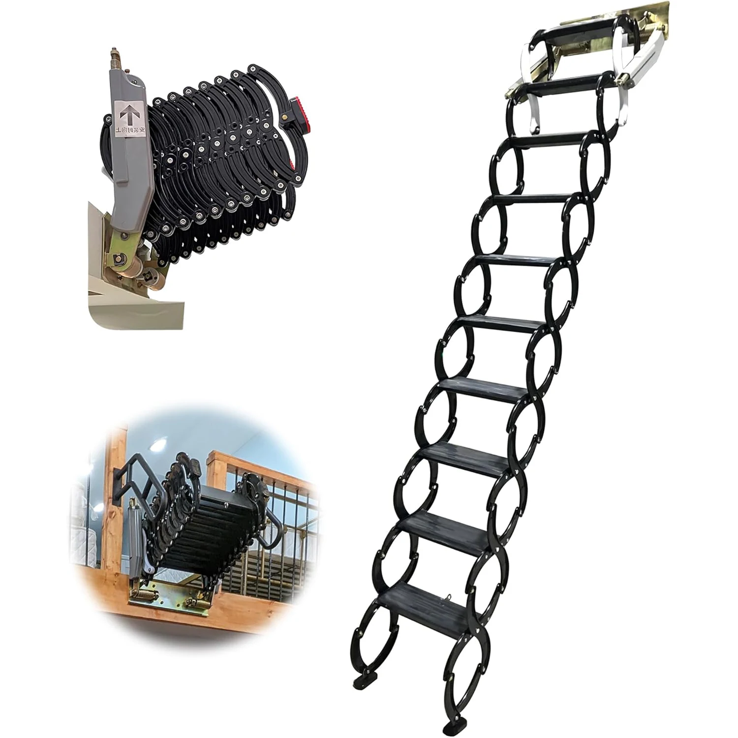 

Лестница на чердаке, складная лестница-чердак, лестница на чердаке, выдвижная с структурой из сплава Al-Mg, 10 + 2 ступеньки для домашнего ремонта, узкая стена