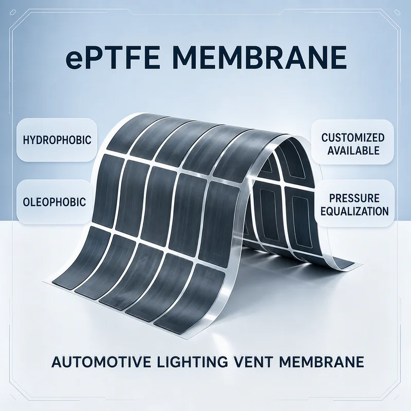 Gray Automotive Headlight Vent Membrane Self-Adhesive EPTFE Waterproof Breathable Membrane for Car Headlamp & Taillight