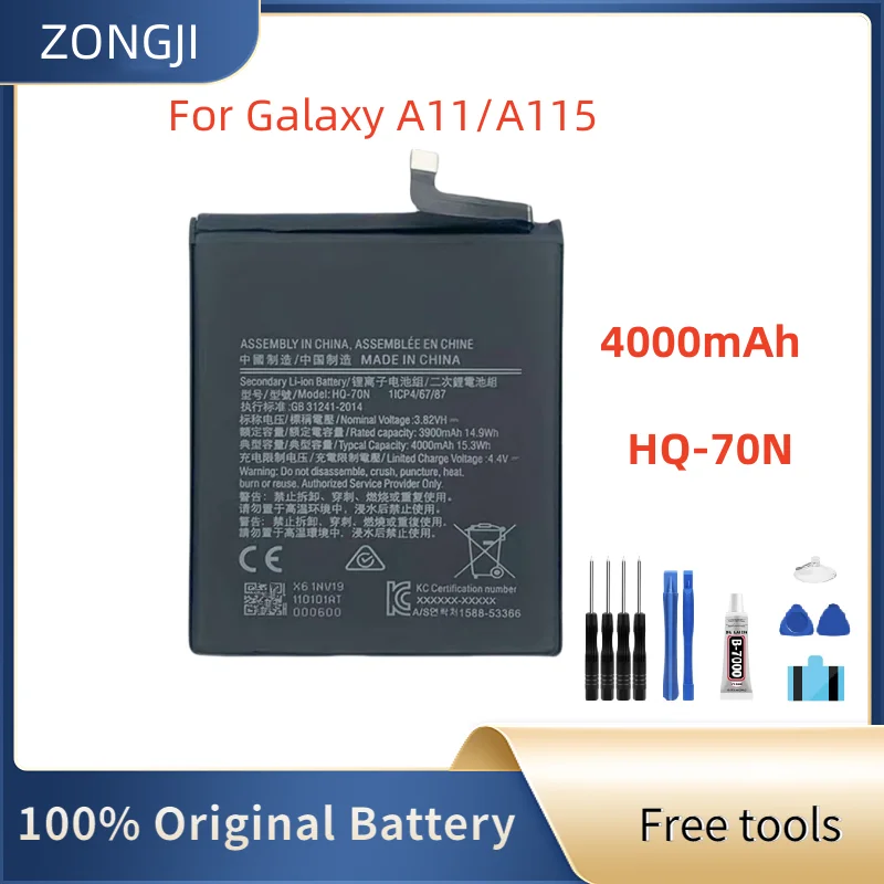 

Новый аккумулятор HQ-70N, 4000 мАч, сменный аккумулятор для Galaxy A11 A15 A115 SM-A115, аккумуляторы для мобильных телефонов + бесплатные инструменты