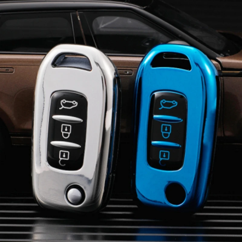 TPU Car Flip Key Case Cover Keychain Protector for Renault Kadjar Captur Megane Sandero Stepway Logan Clio 5 Arkana 2020 2021