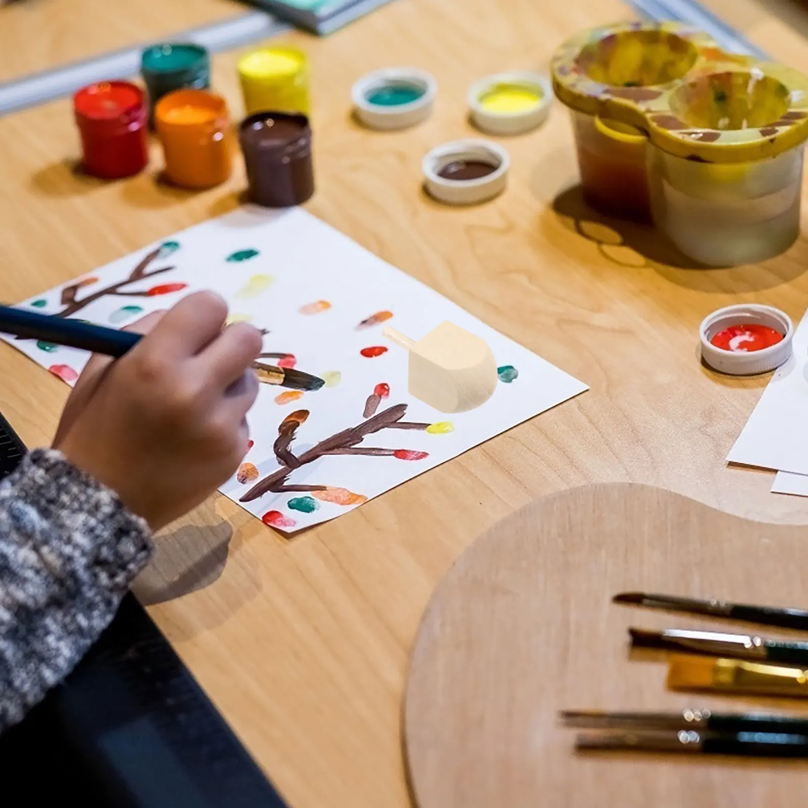 10 قطعة Dreidels خشبية فارغة غير مكتملة Dreidels الخشب الطبيعي لحفلة Hanukkah Diy بها بنفسك مشاريع الحرف لوازم الحفلات العائلية