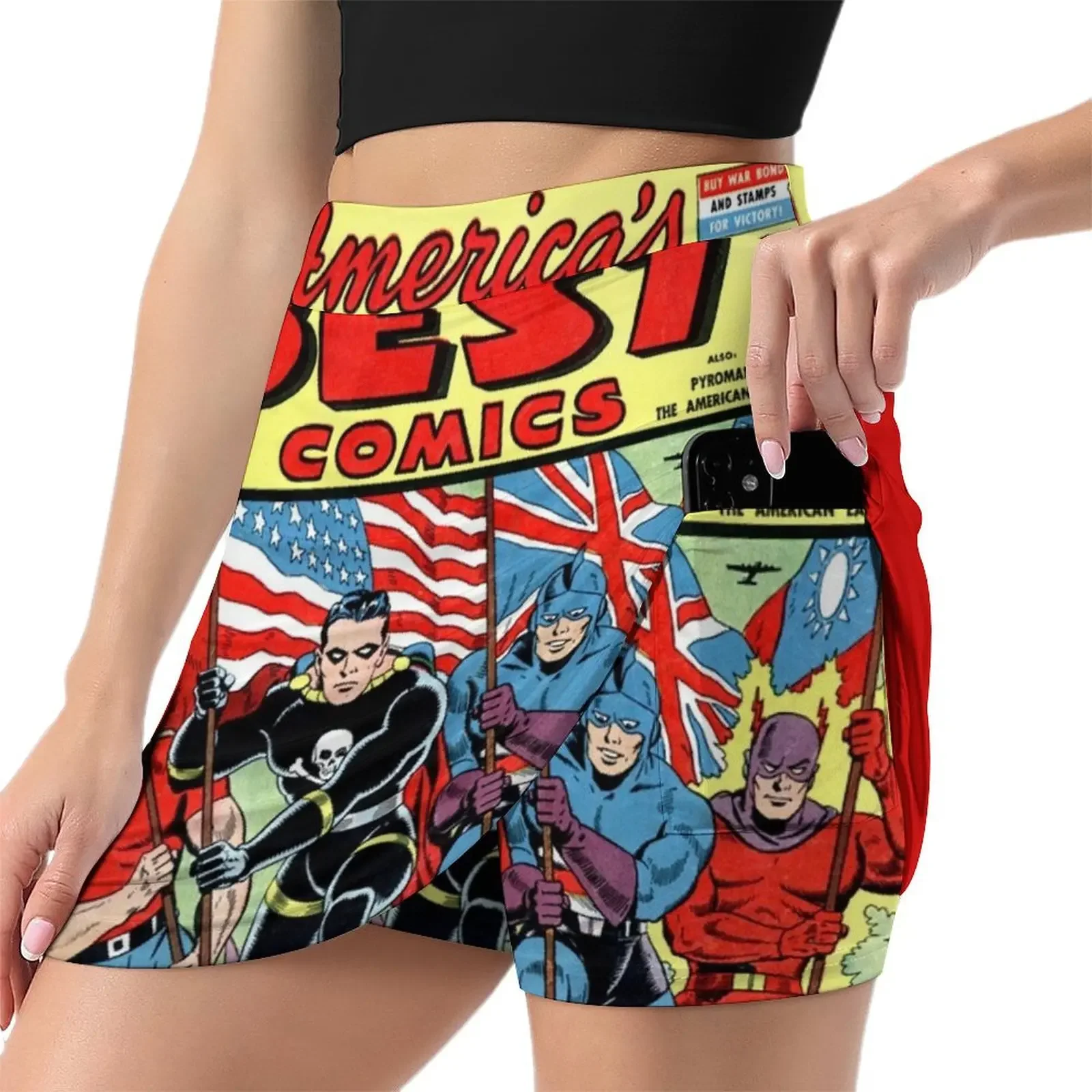 Vintage Golden Age Comic Cover Mini Skirt short skirt midi skirt for women