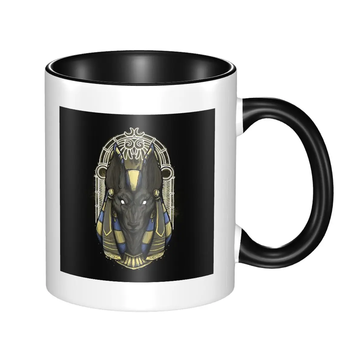 كوب فني من الله المصري أنوبيس، أكواب قهوة من السيراميك المضحكة، أكواب شاي، كوب حليب، أدوات للشرب، هدايا للرجال والنساء