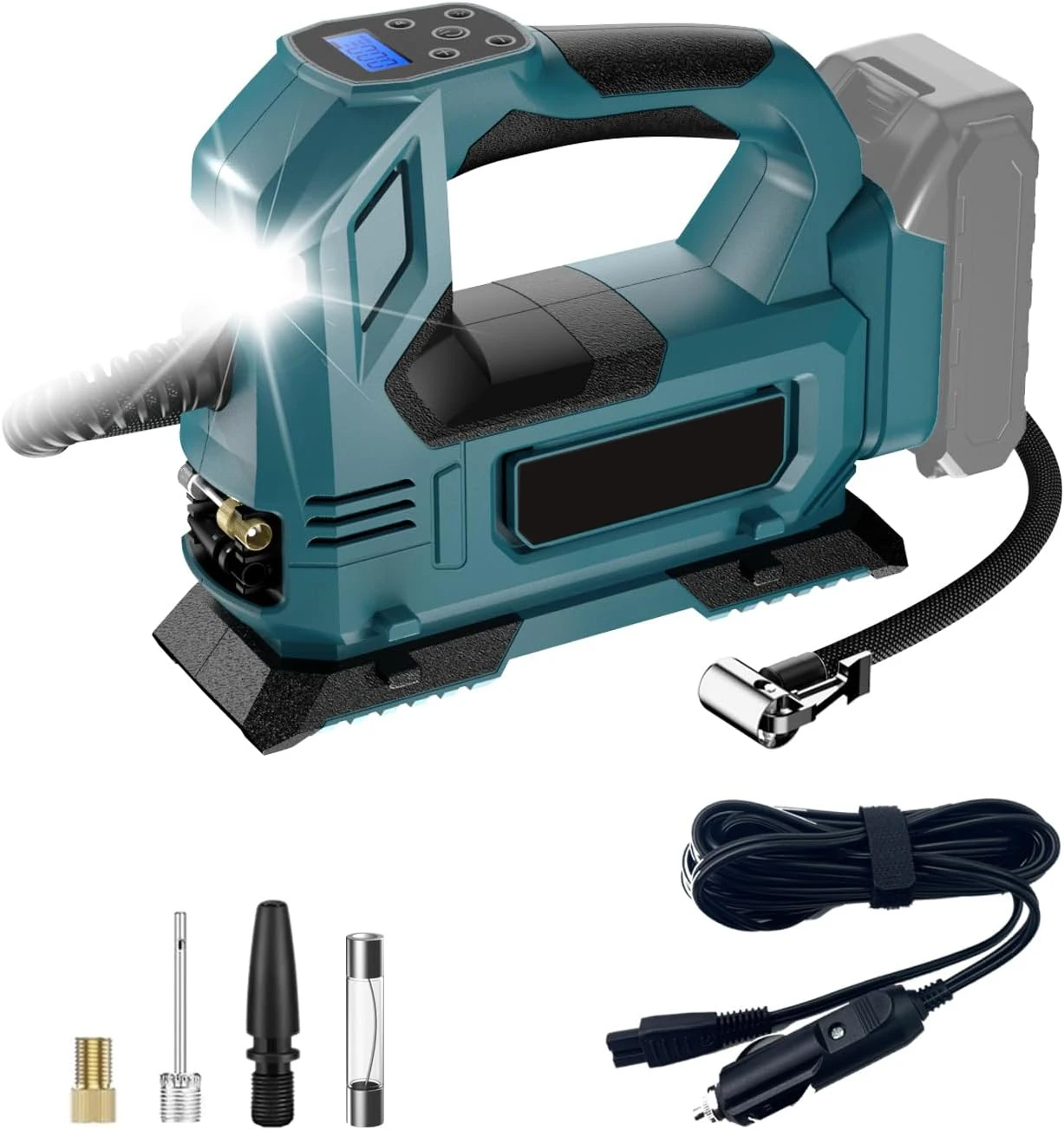 Kabelloser elektrischer Luftpumpen-Reifenfüller mit LED für Makita 18V Akku, Gleichstrombetrieb