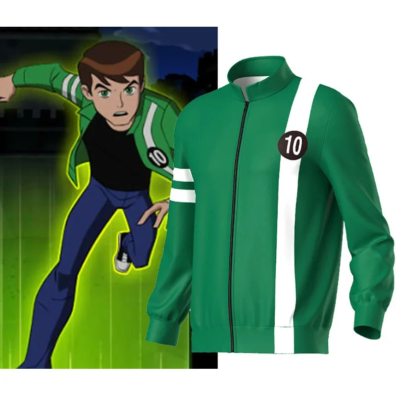 للجنسين Ben10 الغريبة القوة أنيمي تأثيري البلوز سترة هوديي سستة معطف عارضة هالوين الزي بن تنيسون موحدة