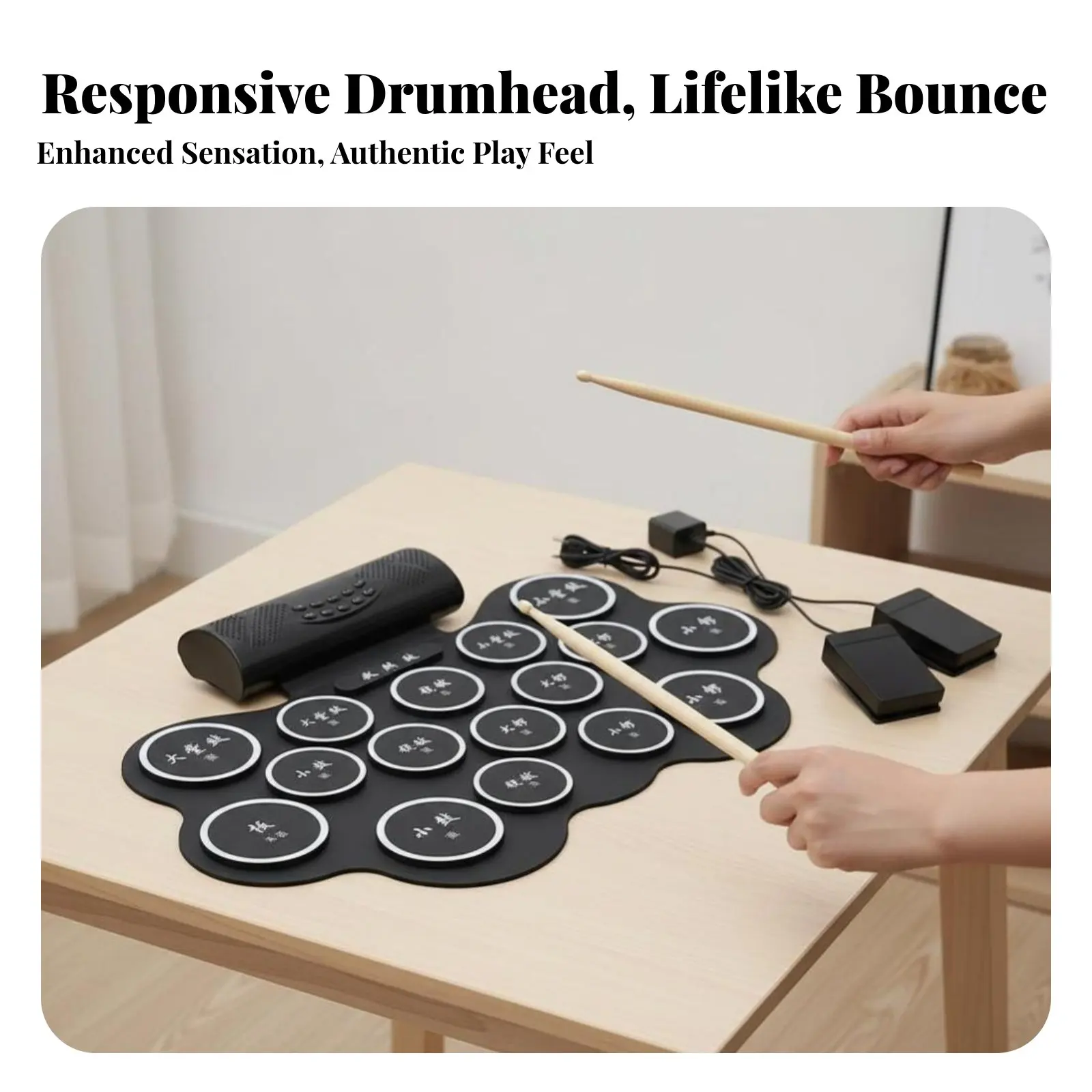 

Портативный цифровой драм-пэд для китайских театральных выступлений с интегрированным выходом на наушники