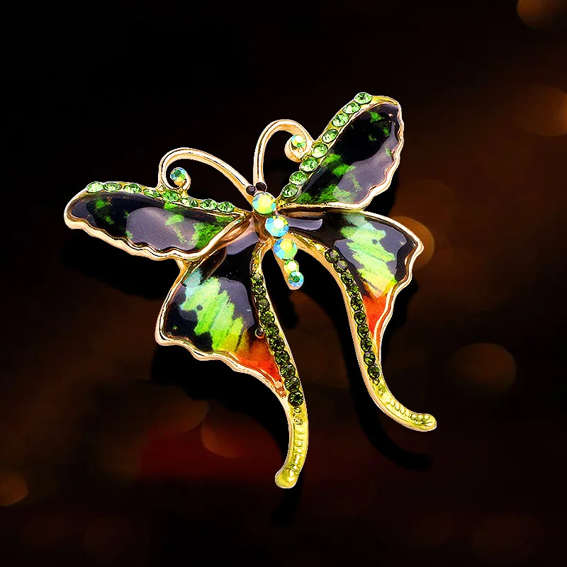 Vintage Butterfly Brooch Painted Drip Oil Speck Insect Corsage Pins Exquisite High-end Pins Coat Buttons Suit Accessories