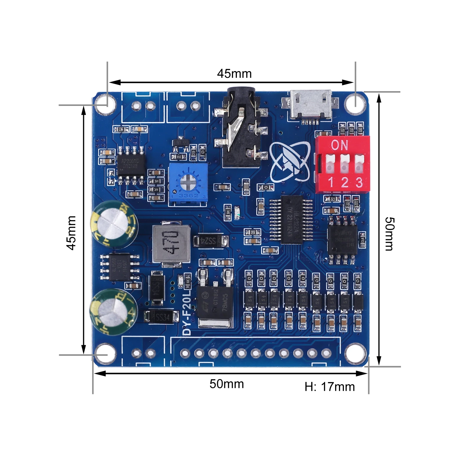 Voice Sound Playback Module 20W Mono 9CH MP3 Player Power Digital Amplifier Board Flash WAV UART Controller for Arduino DC12/24V