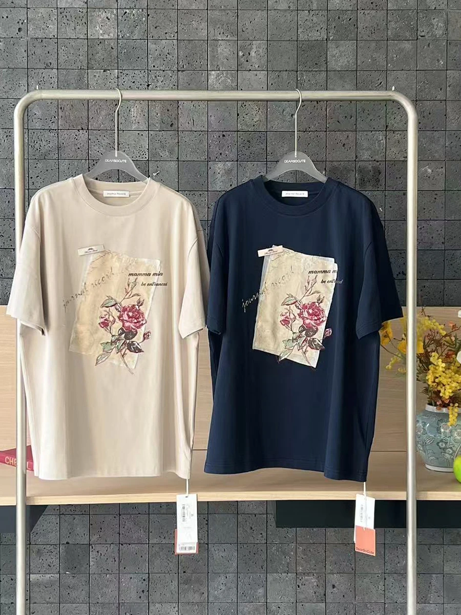 

Футболка s ort Sve Summer Illustration Print Casual Straight Cut Long Sve Moisture ng round Ne Regular Fit