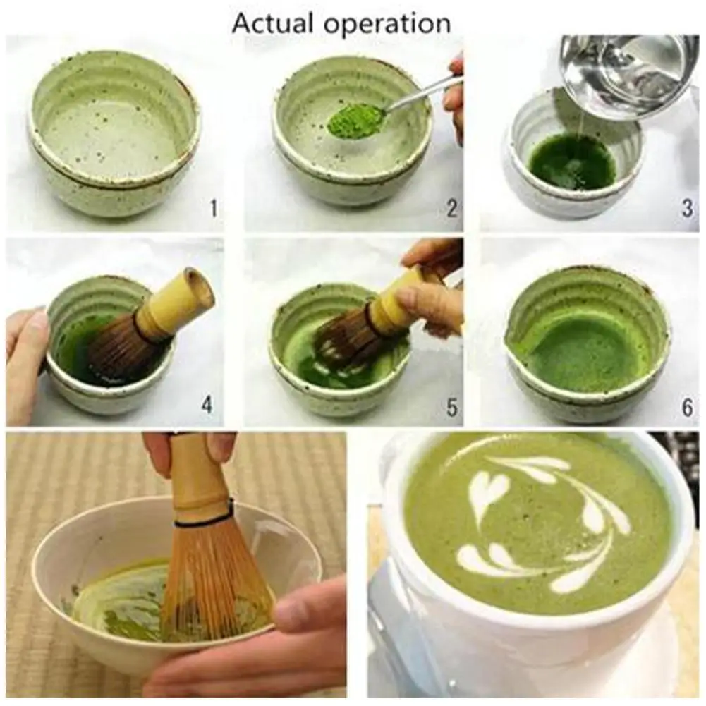 China Tea Bamboo Teaspoon Professional Green Tea Powder Japanese Bamboo Whisk Tools Brush Handmade Grinder Ceremony Matcha J3K3