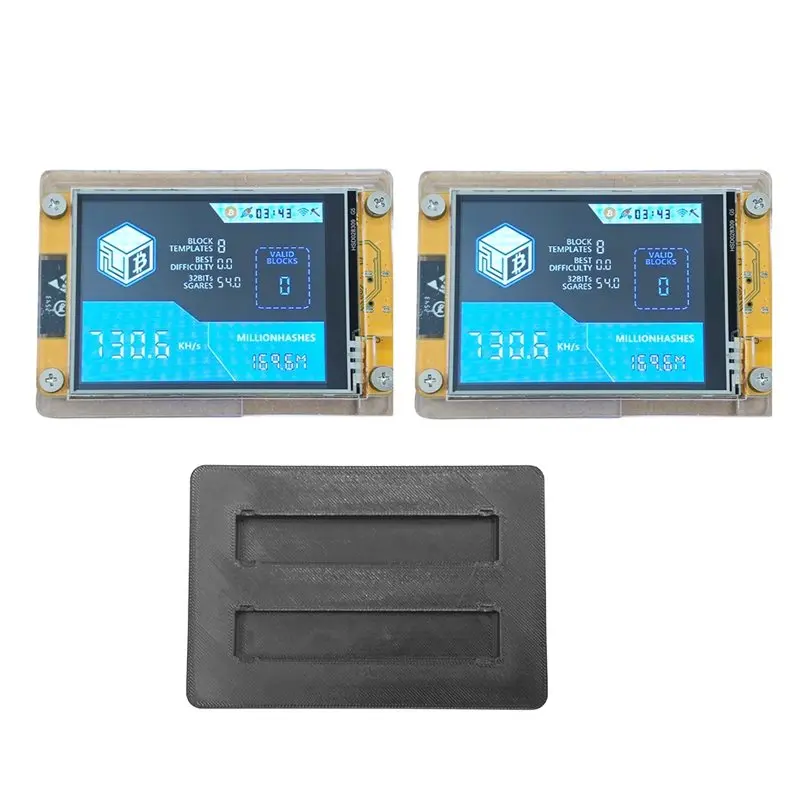 A19F-Bitcoin BTC Solo Miner 2.8 Inch Smart Display Upgraded 2X735kh/S Nmminer Nerdminer+ Bracket Base Bitcoin Crypto Miner With