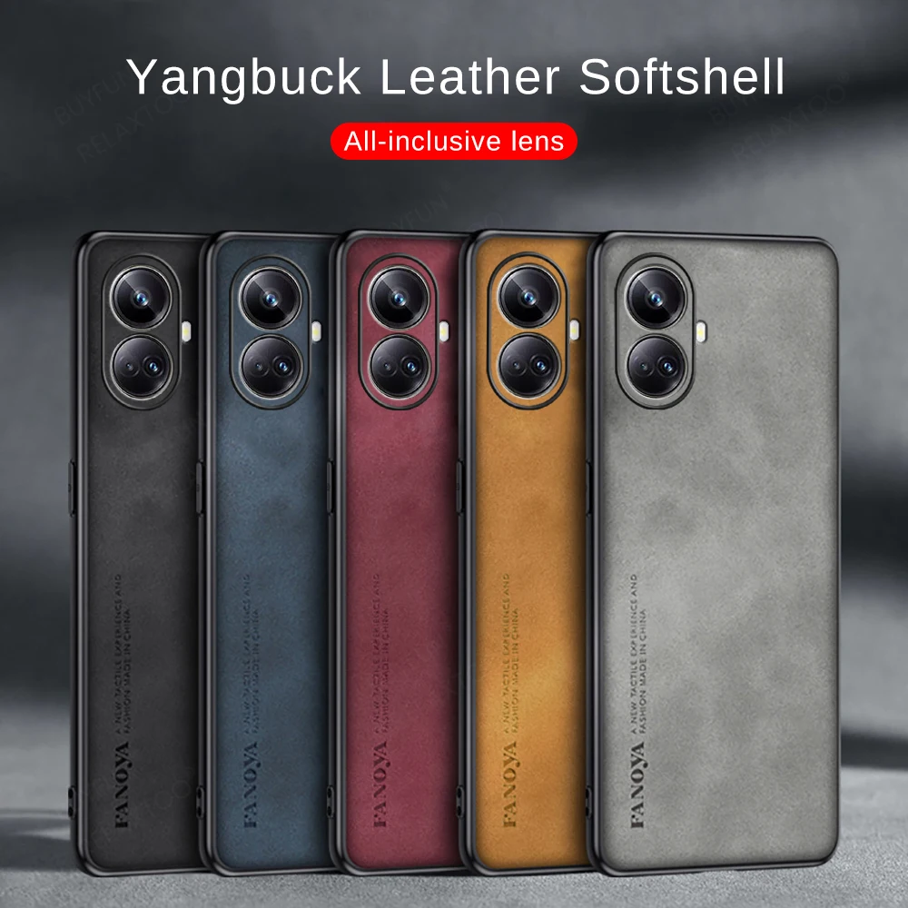 Sheepskin Leather Phone Coque For Realme 10 Pro Plus 5G Case For Realme10 4G Realme10pro Realmy 10Pro+ Camera Protection Cover