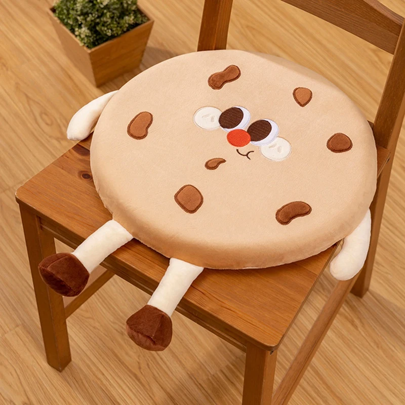 Biscuit Pillow Round Biscuit Plush Toy Realistic Food Snack Seat Cushion Plush Toy Prop Gift