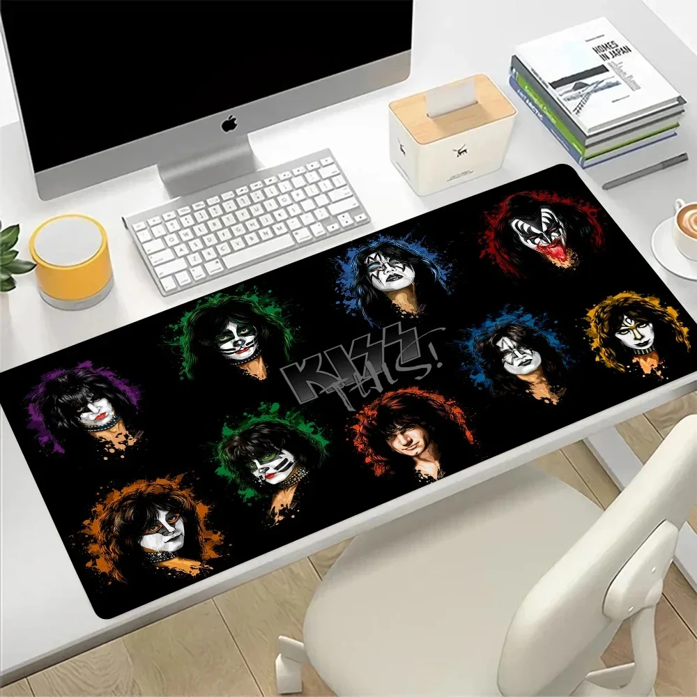 Kiss Band Large Mouse Pad Gaming Mousepad PC Gamer XXL Computer Office Mouse Mat Silicone Keyboard Mat Desk Pad Laptop Mausepad