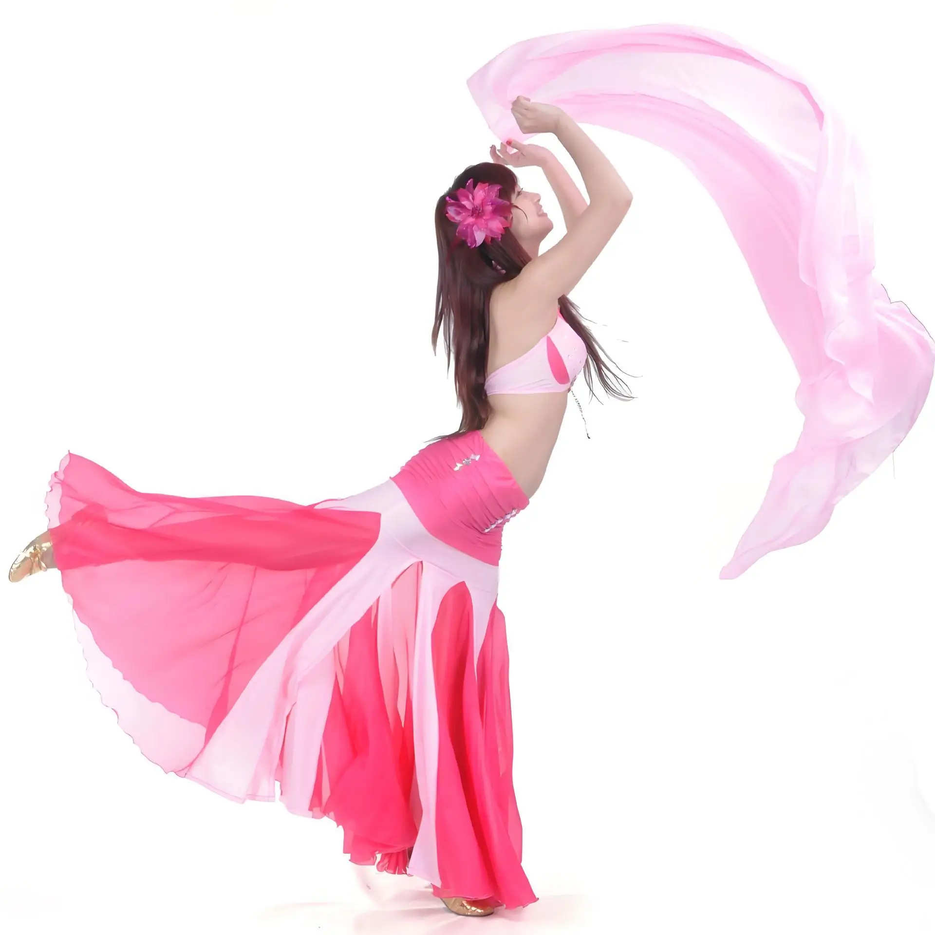 Vendita di liquidazione Costume di danza del ventre 2 pezzi Reggiseno e gonna Danza sexy Abiti da ballo per donna Set Abbigliamento di danza del ventre 6 colori