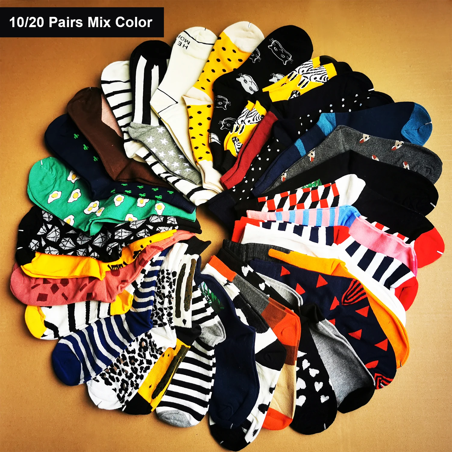 

10/20 Pairs Socks New Cotton Women Socks Couple Man Spring Autumn Funny Socks Colorful Socks EUR37-43