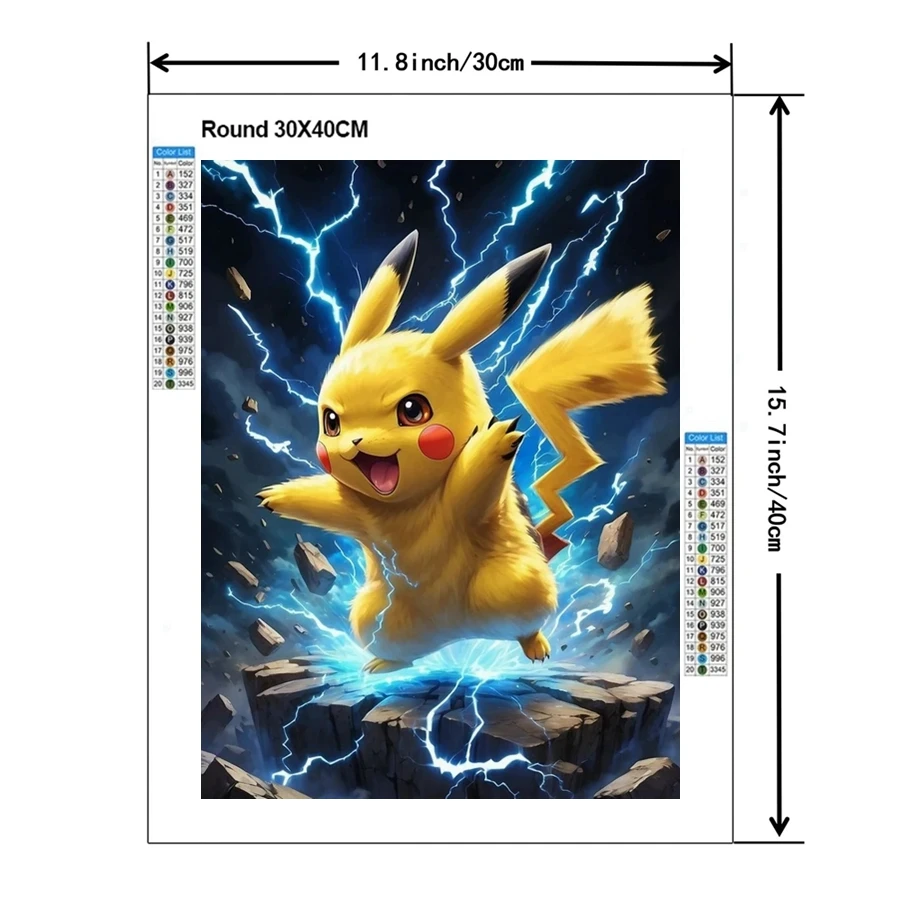Cute Pokemon Pikachu Game Diamond Art Painting Cute Rat Pet Animal Full Drills Mosaic Cross Stitch Diy Handcraft Home Decor Gift