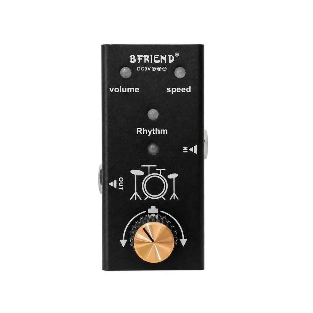 Aluminum Alloy Guitar Effect Pedal 55 Rhythm Patterns True Bypass Metal Distortion Pedal Speed Control Knobs