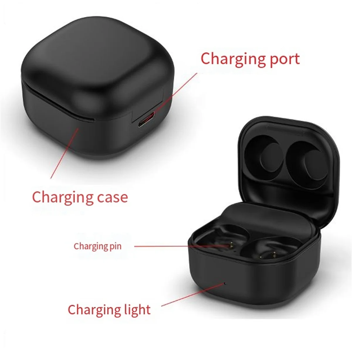 Para auriculares Samsung Galaxy Buds Fe compartimento de carga para Sm-R400 caja de carga de almacenamiento compartimento de carga de auriculares, un rico