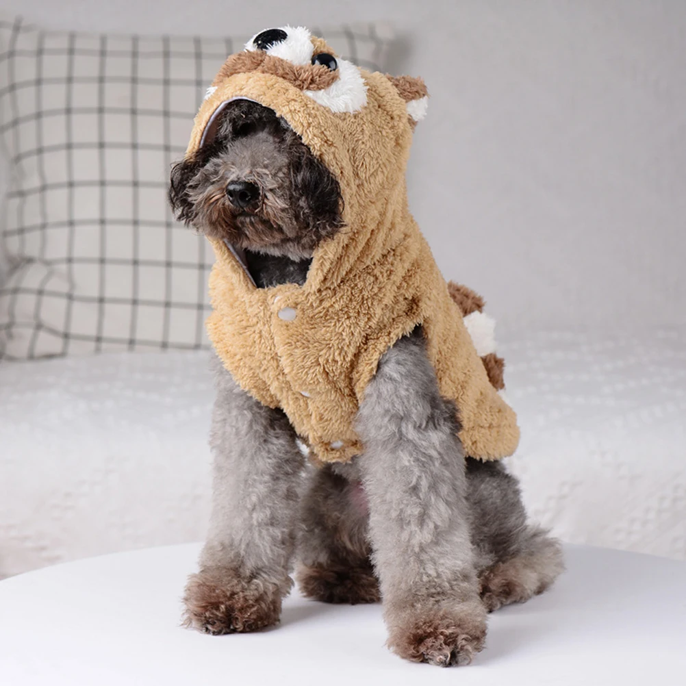 

Adorable Raccoon Shaped Pet Dog Clothes Cotton Hoodies Warm Comfortable Dog Clothing For Autumn Winter Outdoor Party Festival
