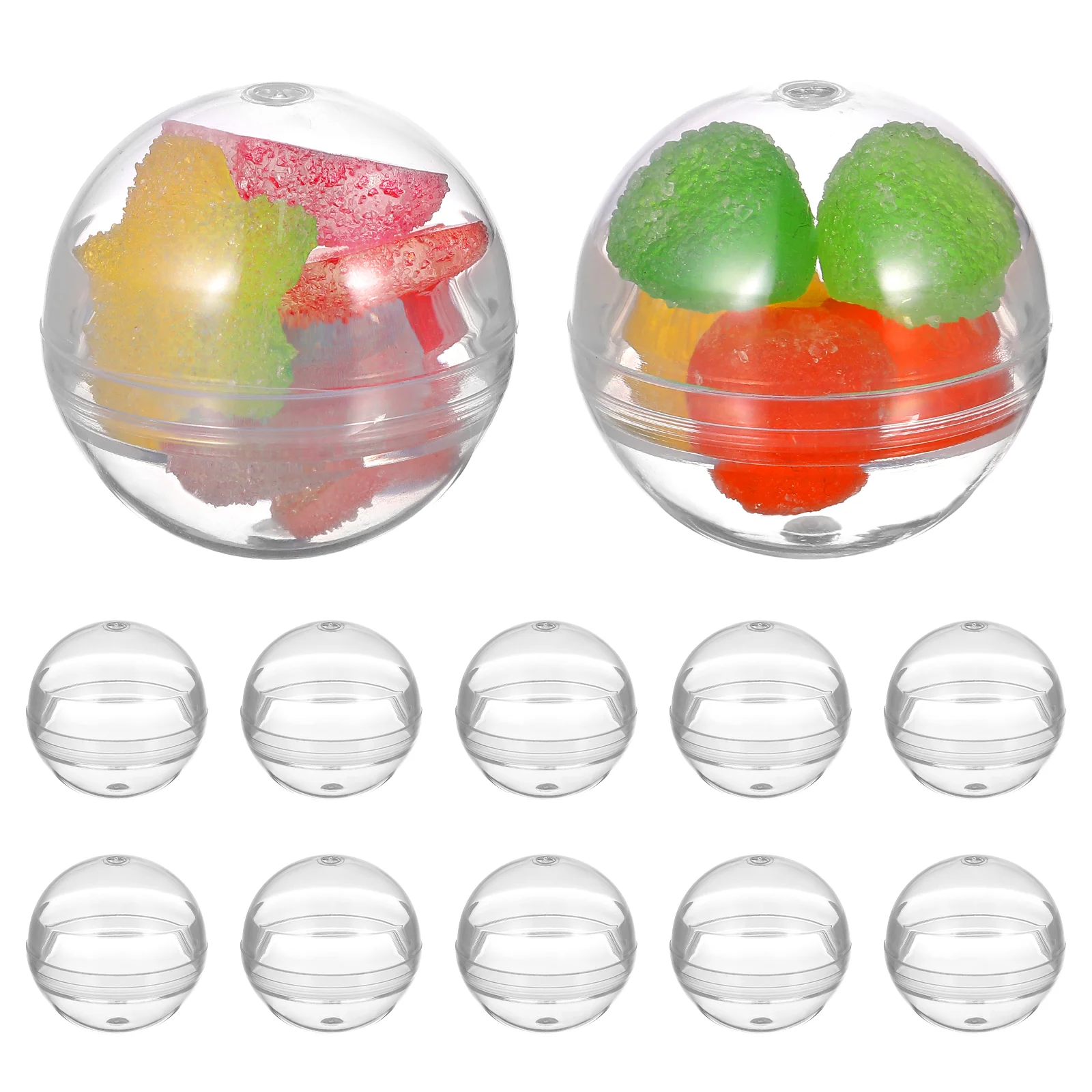 100 Pcs Bingo Game Balls Fillable Transparent Round Gashapon Shell Gumball Machine Toys Empty Plastic Clear