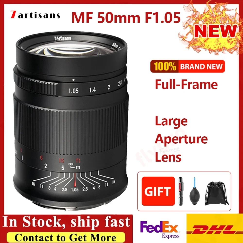 7artisans 50 مللي متر F1.05 كامل الإطار فتحة كبيرة عدسة صورة لسوني E لكانون RF نيكون Z ل Leica L لكاميرا سيجما