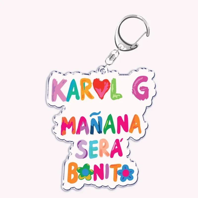 Popular Music Singer Karol G Keychain Ti Manana Sera Bonito Bichota Key Chain Bag Pendant Key Ring Keychains Friends Gifts