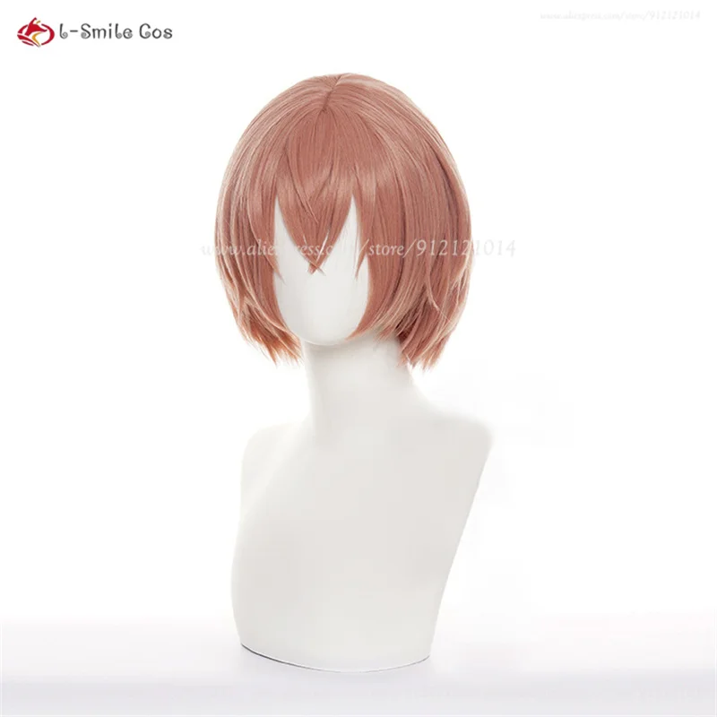 Hinata Tachibana Peluca de Cosplay corta rosa naranja Tachibana Hinat Anime resistente al calor cabello sintético mujer Peluca de fiesta de Halloween