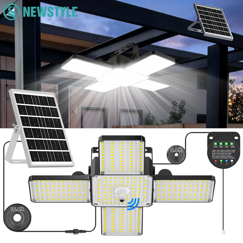 ソーラーシェッドライトモーションセンサー268ledソーラーペンダントライト屋内-屋外バッテリーインジケーターip65ソーラー式ライトガレージ納屋用