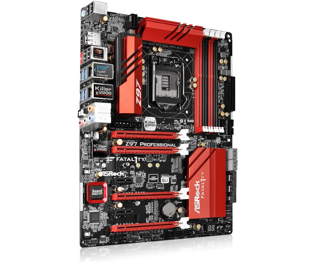 Imagem -02 - Placa-mãe Profissional Lga 1150 Intel Z97 Ddr3 Suporte 32gb I74770 4790 4590 4570 I3-4370 4130 M.2 Ssd Asrock-fatal1ty