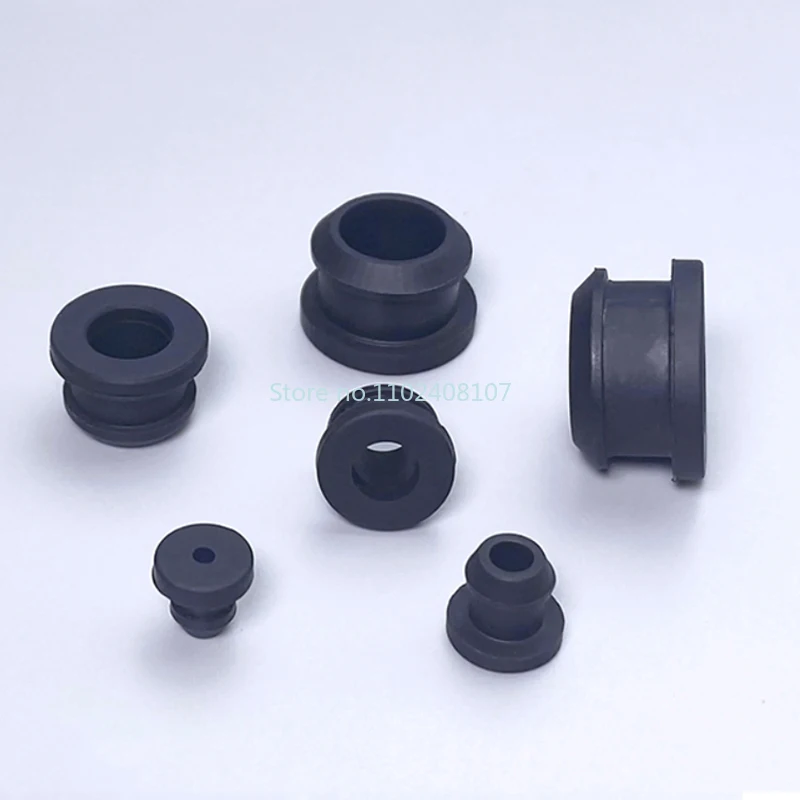 Inverted Through-hole Silicone Rubber Plug Black Snap-on Grommet 4.5mm~50.6mm Cable Wiring Protect Bushings Coil image 3