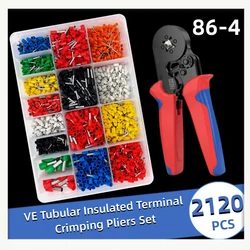 300-2120 PCS VE Tubular Crimp Terminals, Insulated Terminales Electricos Para Cable ,Crimping Pliers,Auto Wire Connector