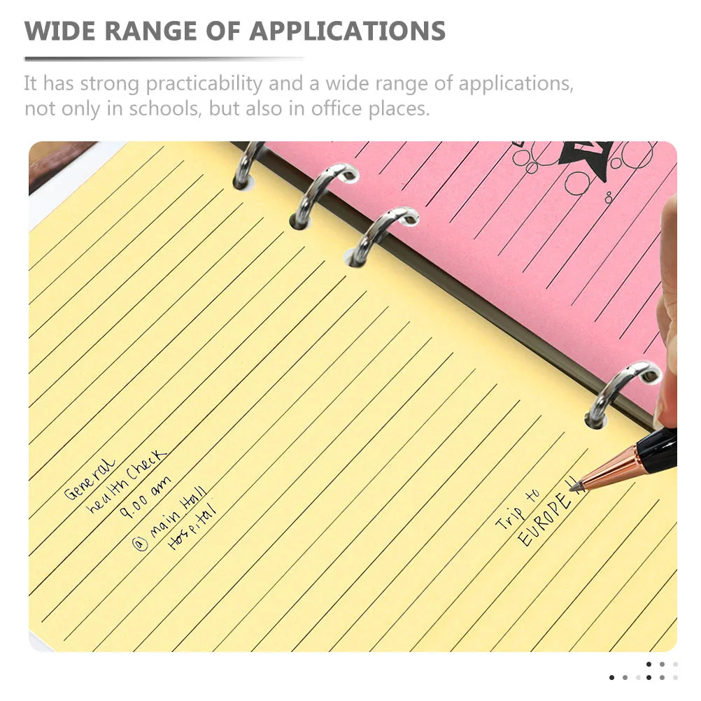 

A5 Loose-Leaf Paper Binder Filler Notepad Refills 6-Holes Notebook Replacement Inserts Smooth Premium Paper for Work Study