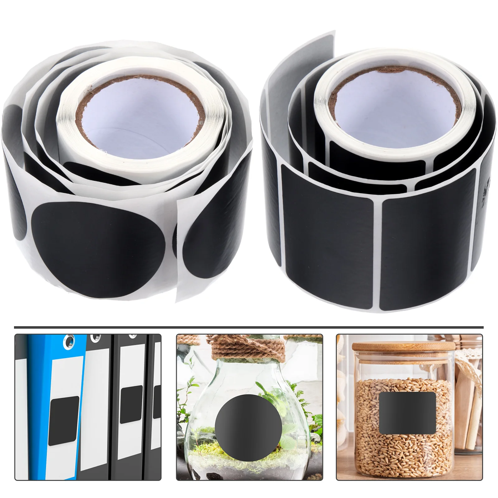 

120pcs 2 Rolls Blackboard Stickers Writable Adhesive Name Tag Decals For Office Home Sorting Classification Label Sticker Set
