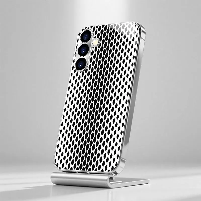 Funda de vidrio con patrón de diamante negro para Samsung Galaxy S26 S25 S24 S22 S21 S20 FE/Ultra/Plus, anti caídas 3
