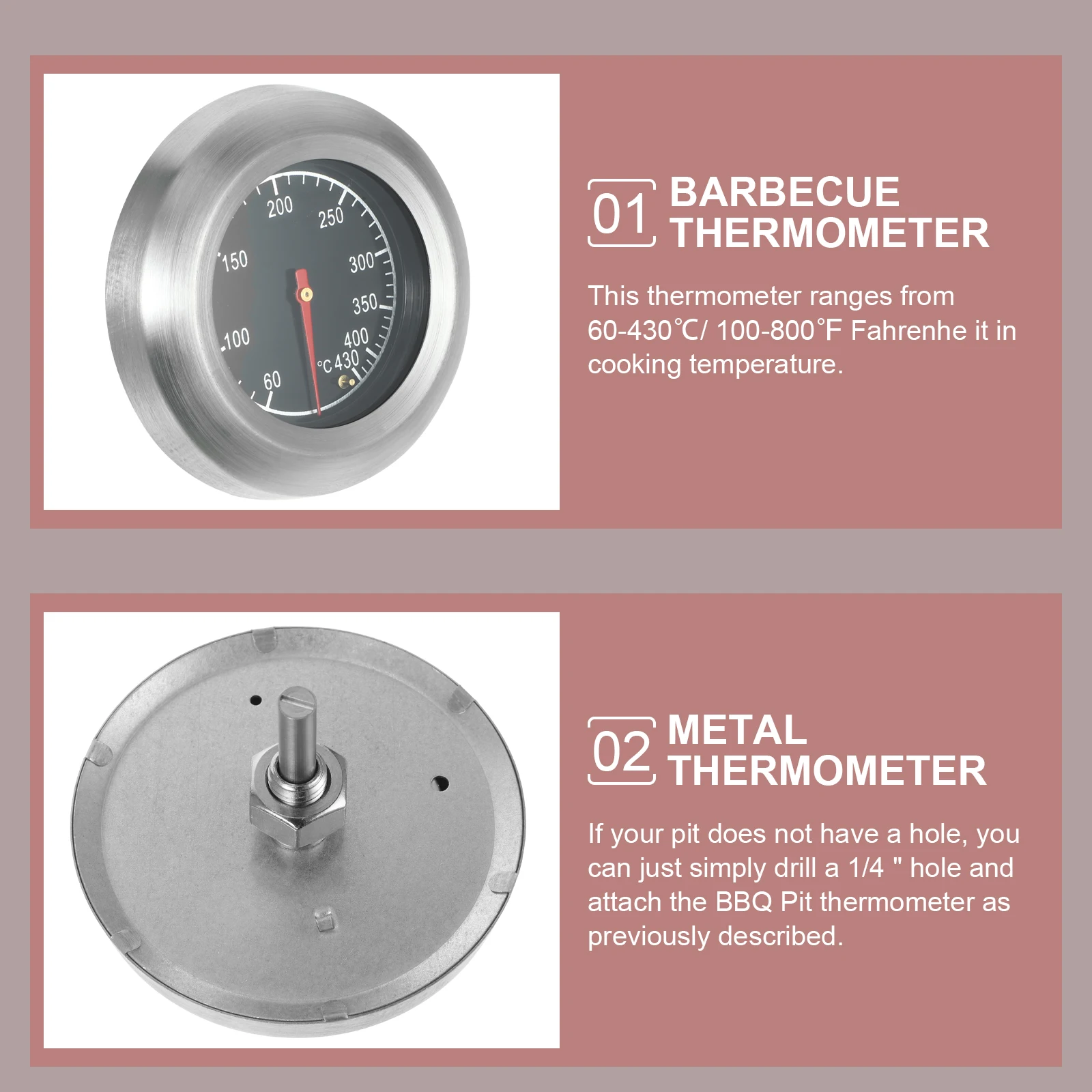 

Oval 7 Gauge BBQ Bbq Smoker Grill Thermometer Smoker Grill Bbq Oven Thermometer Oven Easy Install 100 800F 60 430C