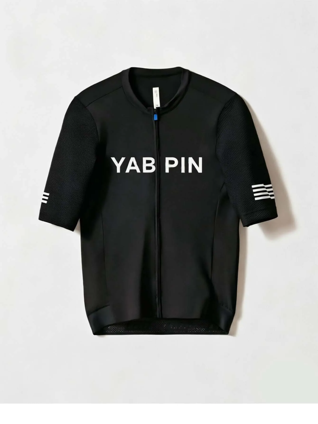 

Mountain Bike Jersey for Men, Full Zip Crewneck Short Sleeve with Letter Print, Breathable Quick Dry Cycling Shirt
