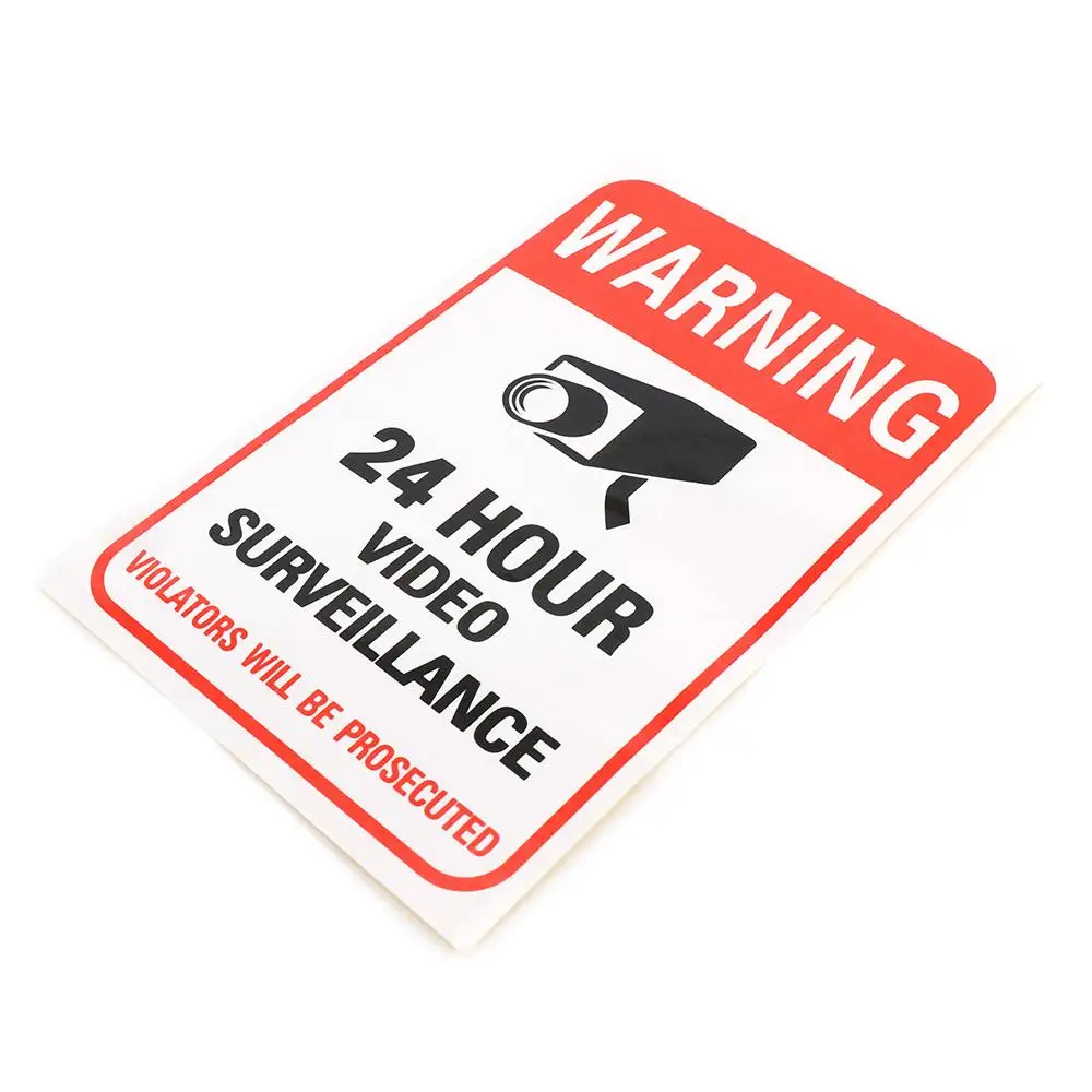 PVC 24 Hour Monitor Camera Security Camera Sign Stickers Decals Warning Signs Warning Sticker